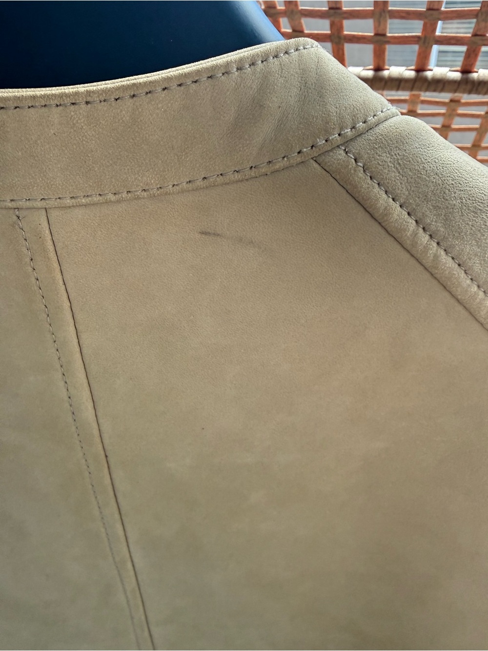 AllSaints Men's Suede Bomber Jacket in Light Beige - Picture 11 of 13